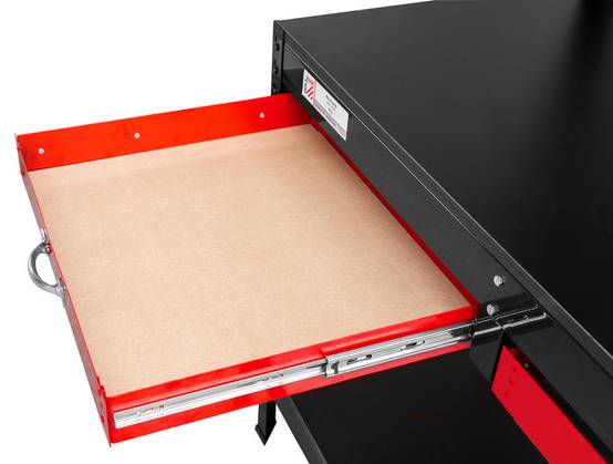 Etabli métallique 1210 x 610 mm 2 tiroirs + fond MDF perforé + 20 crochets Holzmann - Image 2