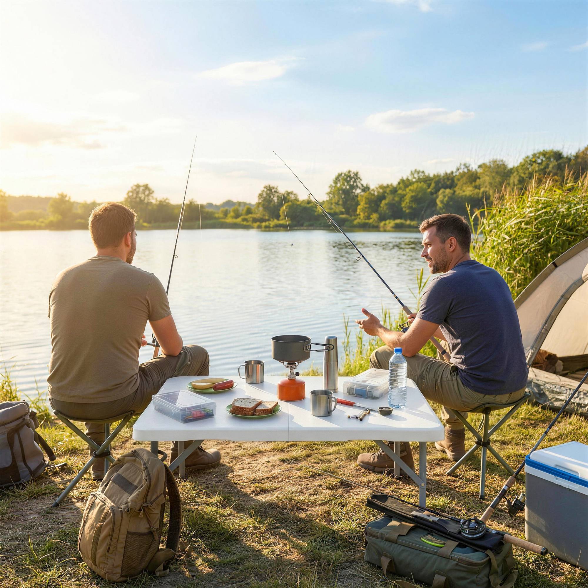 Table pliante en HDPE, table de camping pliante carrée 86 x 86 x 74 cm, avec une poignée, hauteur réglable, blanc - Image 9