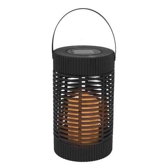 Lanterne solaire led effet bougie, en polypropylène noir avec anse (H23 cm) - - Image 3
