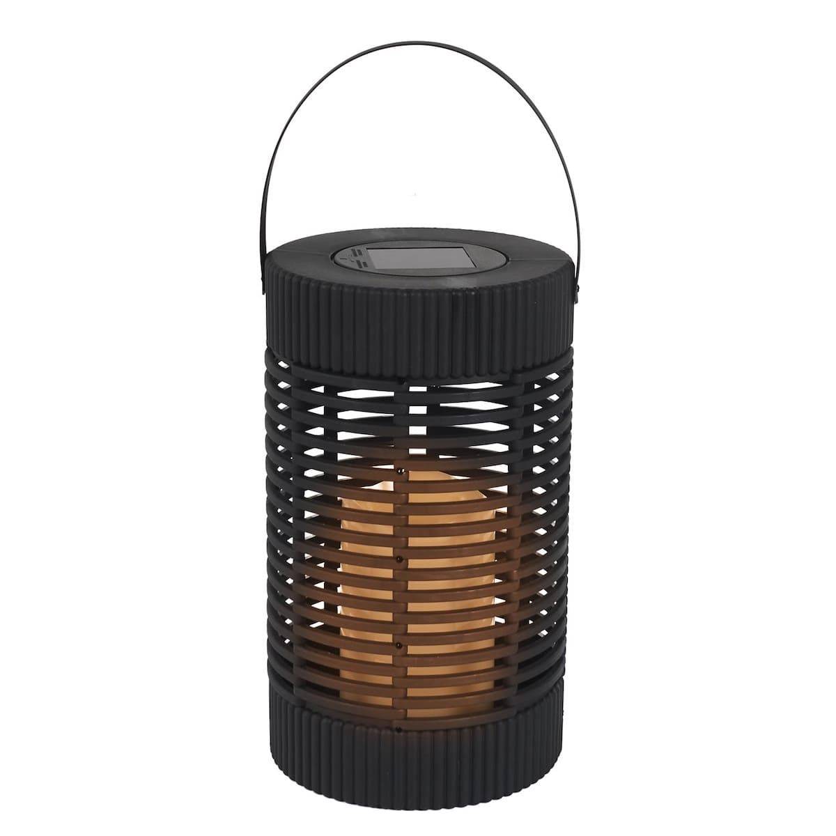 Lanterne solaire led effet bougie, en polypropylène noir avec anse (H23 cm) - - Image 3