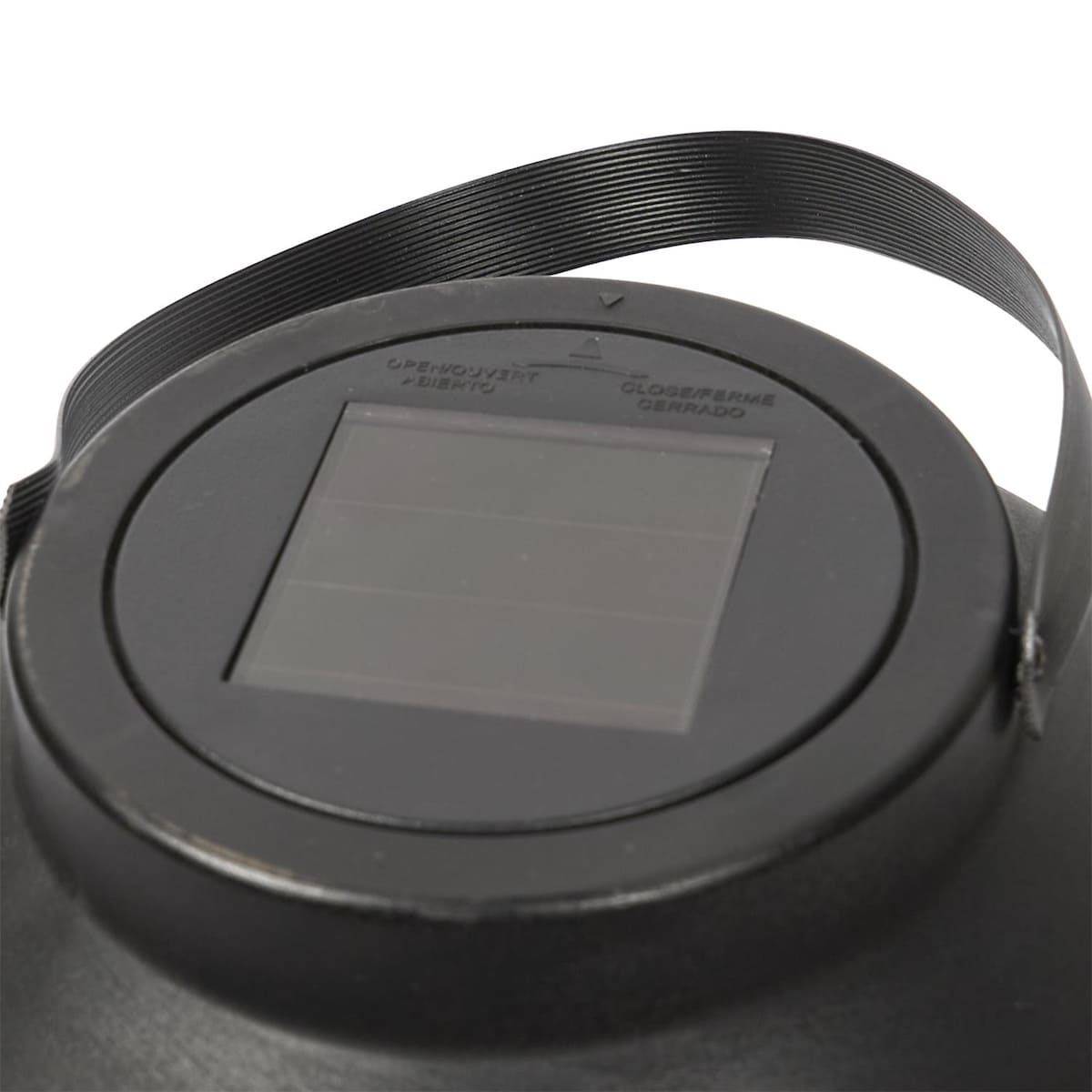 Lanterne solaire led effet bougie, en polypropylène noir avec anse (H23 cm) - - Image 5