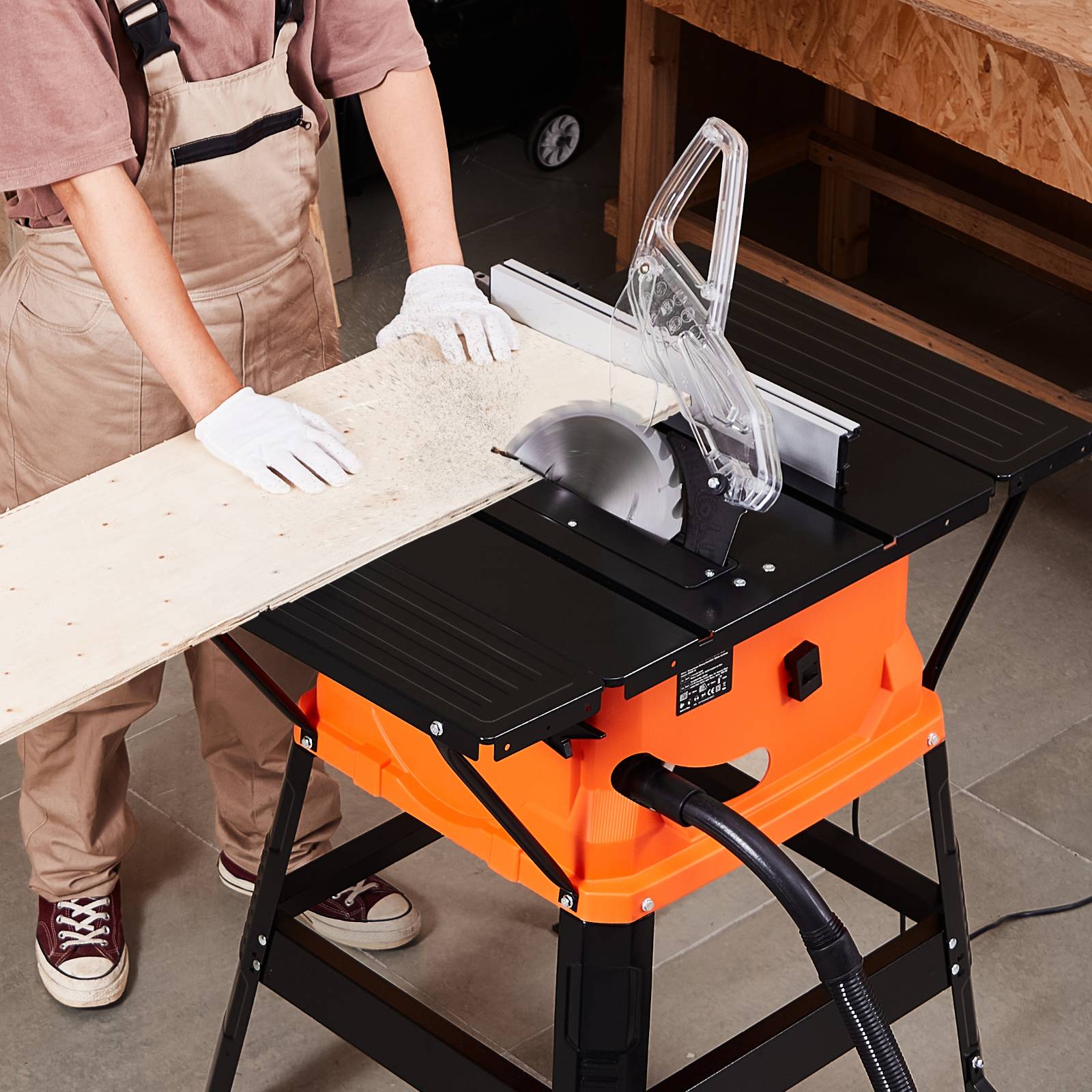 Vevor - VEVOR Scie circulaire sur table 254 mm avec support compacte portable 1800W, capacité max 200 mm. - Image 8
