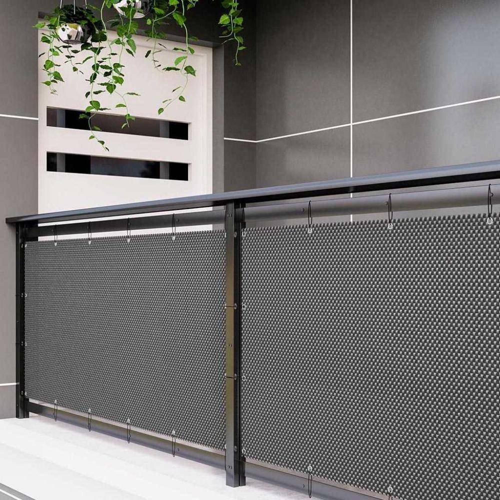 Rattan Art - Brise-vue en résine tressée avec oeillets métalliques coloris gris clair 0.9 x 3 m - Image 4