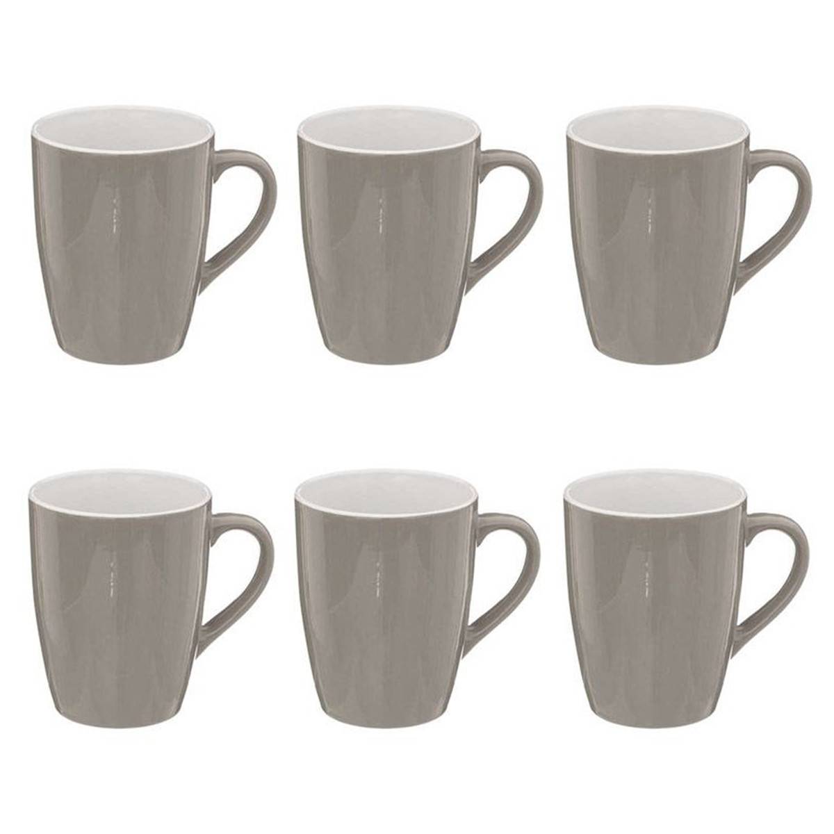 Lot de 6 Mugs "Colorama" 38cl Gris - Image 1
