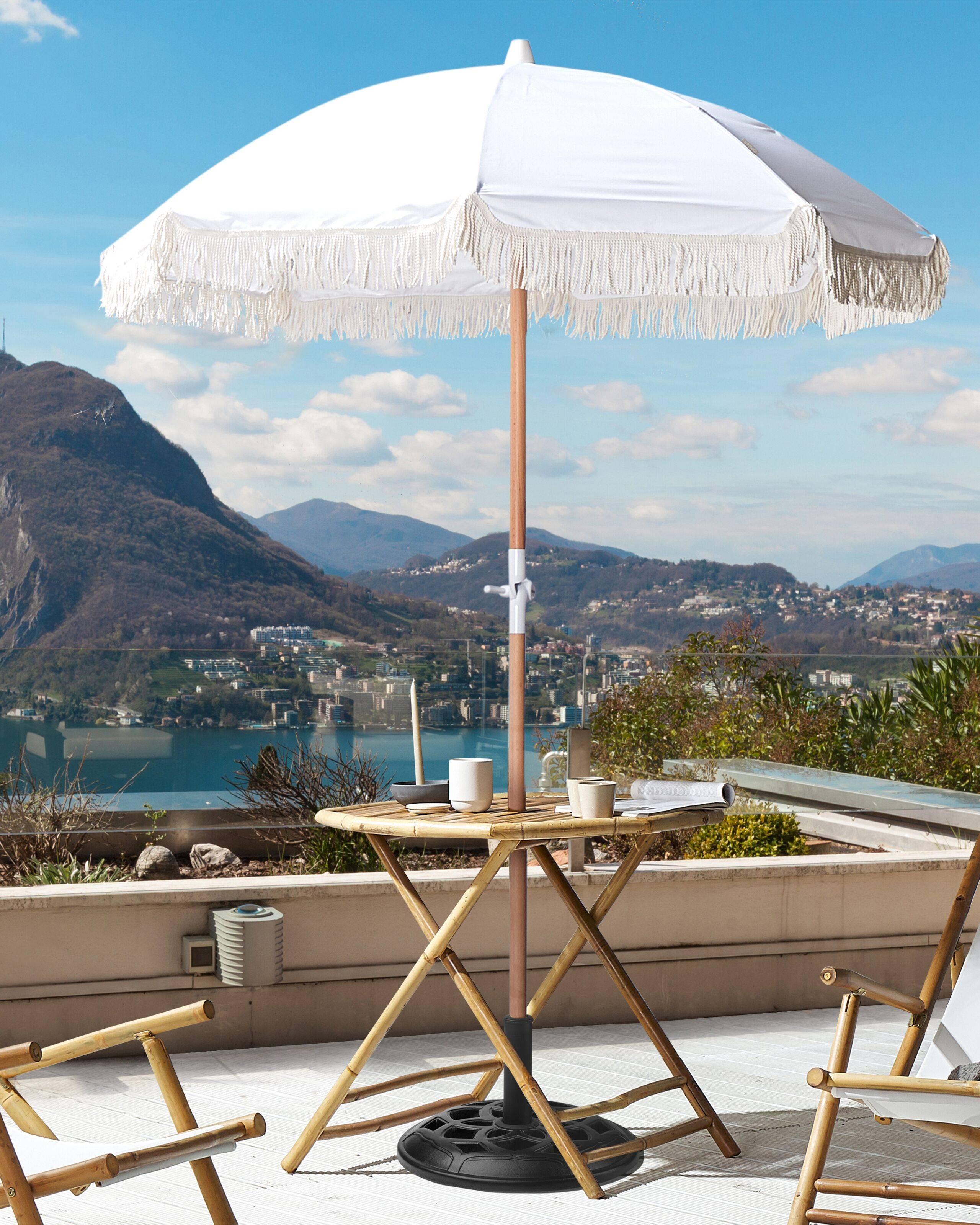 Beliani - Parasol droit Tissu Blanc MONDELLO - 150x150x210- Beliani - Image 1