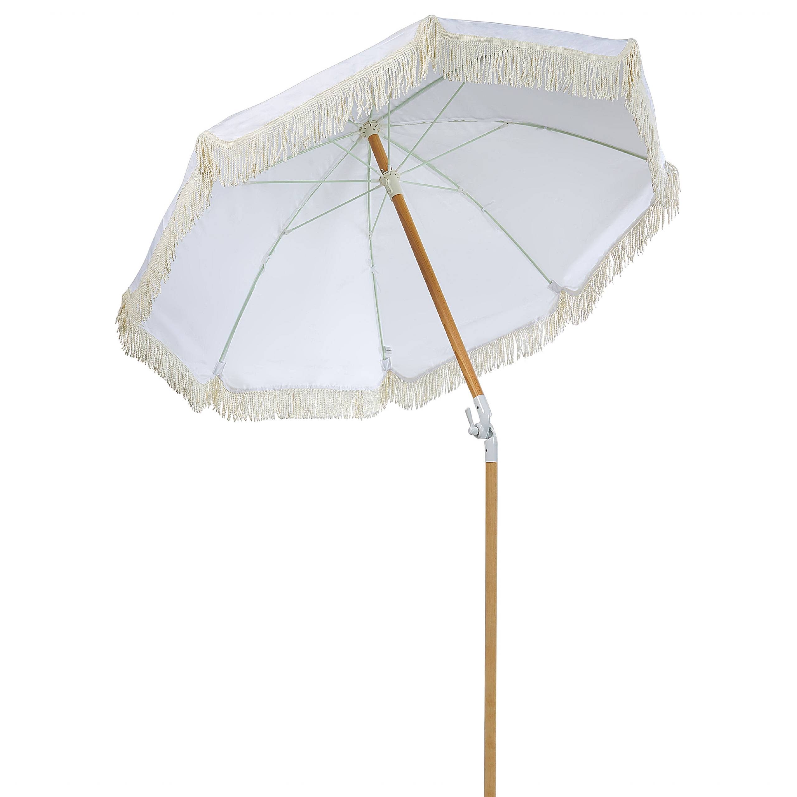 Beliani - Parasol droit Tissu Blanc MONDELLO - 150x150x210- Beliani - Image 6