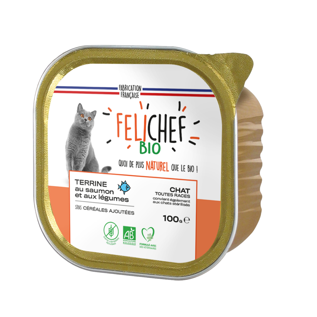 Felichef - Felichef - Terrines Sans Céréales Bio Saumon & Légumes pour Chat - Image 1