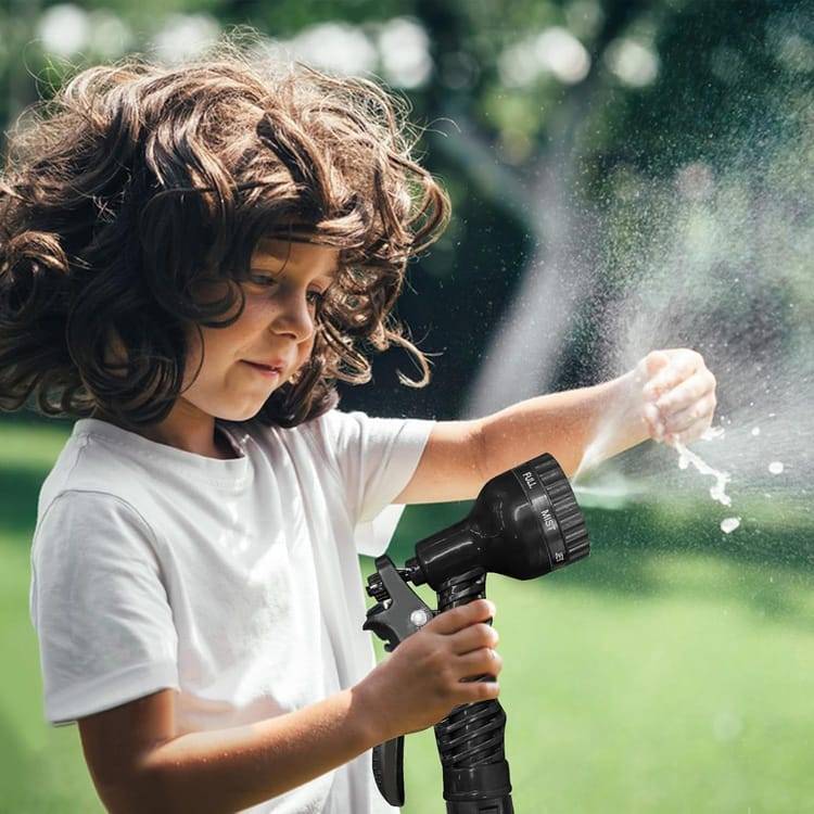 Tuyau d'arrosage extensible de 30 m - Avec 7 jets - Anti-fuite - Convient aux jardins et aux stations de lavage - Noir-Lytech - Image 6