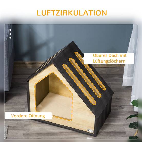Niche d'intérieur pour chien bois MDF marron 60 x 40 x 59.2 cm - PANGIVO - Image 7