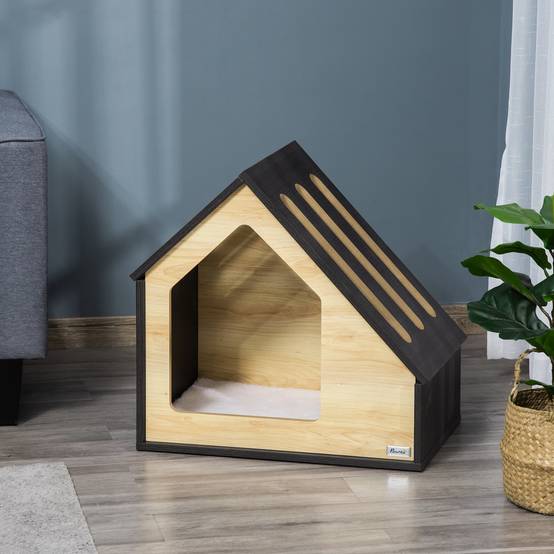 Niche d'intérieur pour chien bois MDF marron 60 x 40 x 59.2 cm - PANGIVO - Image 4