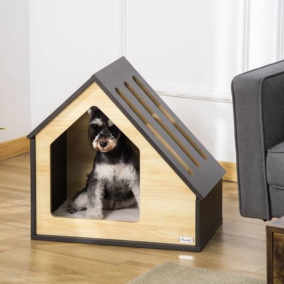 Niche d'intérieur pour chien bois MDF marron 60 x 40 x 59.2 cm - PANGIVO - Image 3