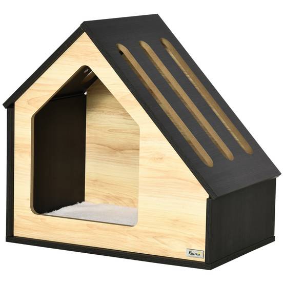 Niche d'intérieur pour chien bois MDF marron 60 x 40 x 59.2 cm - PANGIVO - Image 2