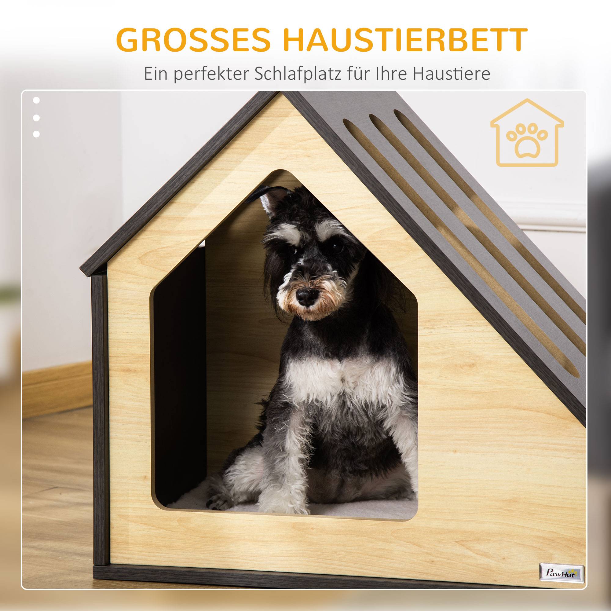 Niche d'intérieur pour chien bois MDF marron 60 x 40 x 59.2 cm - PANGIVO - Image 8