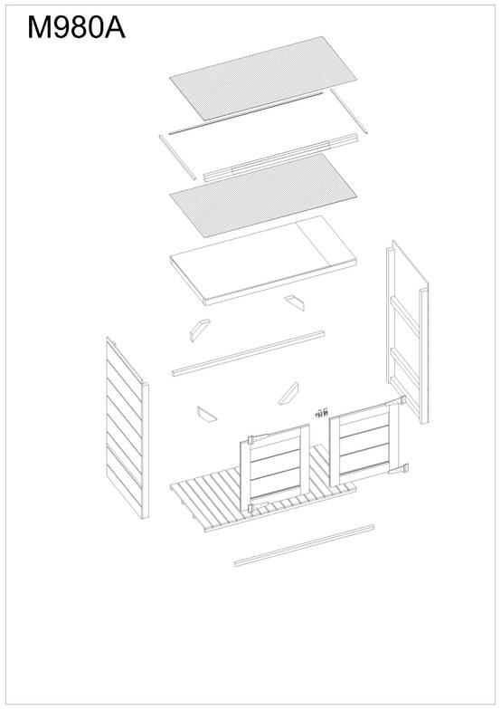 Timbela - Abri de jardin pour poubelles, Cache poubelle extérieur 1,14 m² / 2x240L - Timbela M980A-CAVERN STEEL - Image 7