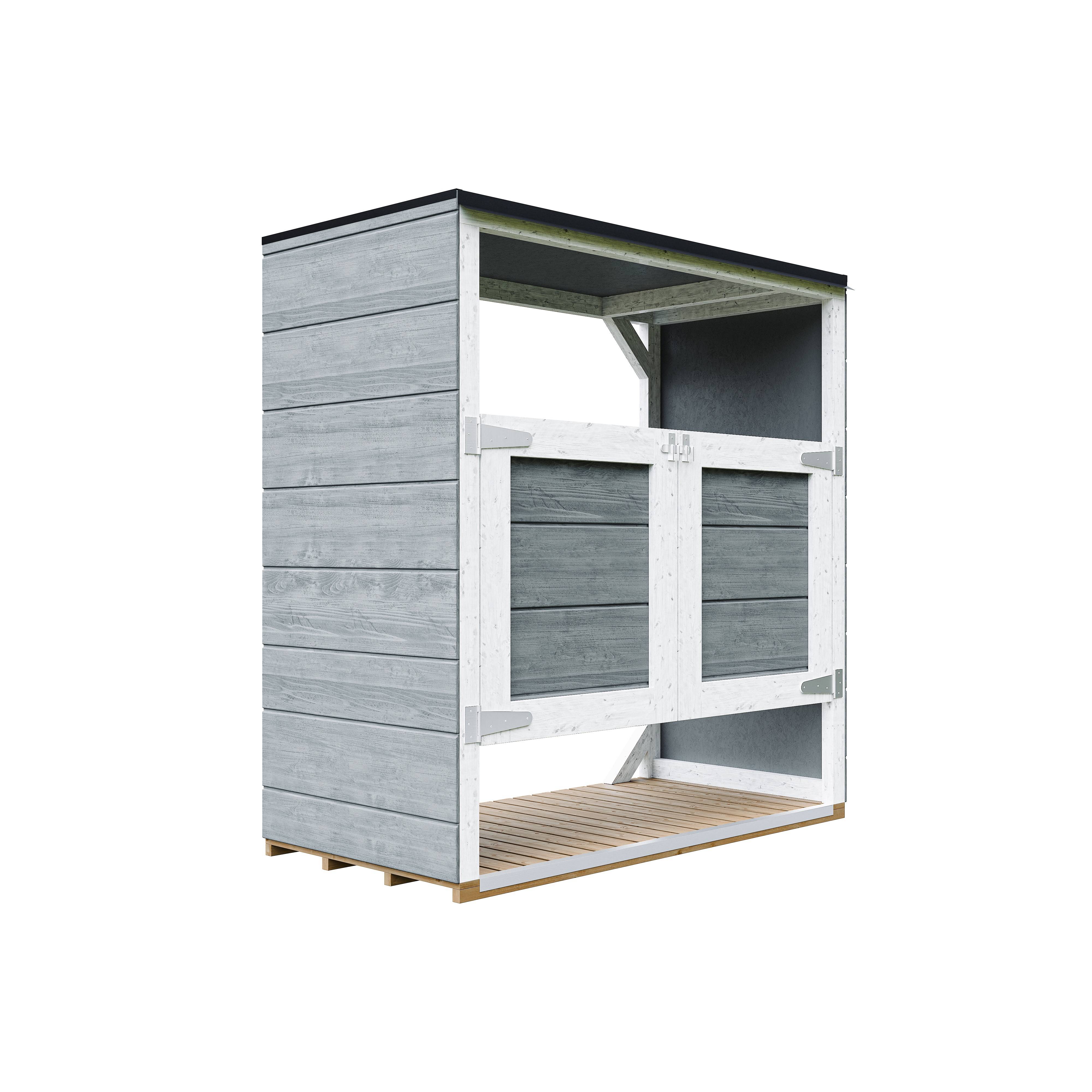 Timbela - Abri de jardin pour poubelles, Cache poubelle extérieur 1,14 m² / 2x240L - Timbela M980A-CAVERN STEEL - Image 2