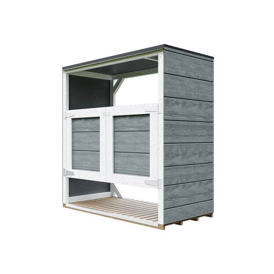 Timbela - Abri de jardin pour poubelles, Cache poubelle extérieur 1,14 m² / 2x240L - Timbela M980A-CAVERN STEEL - Image 3