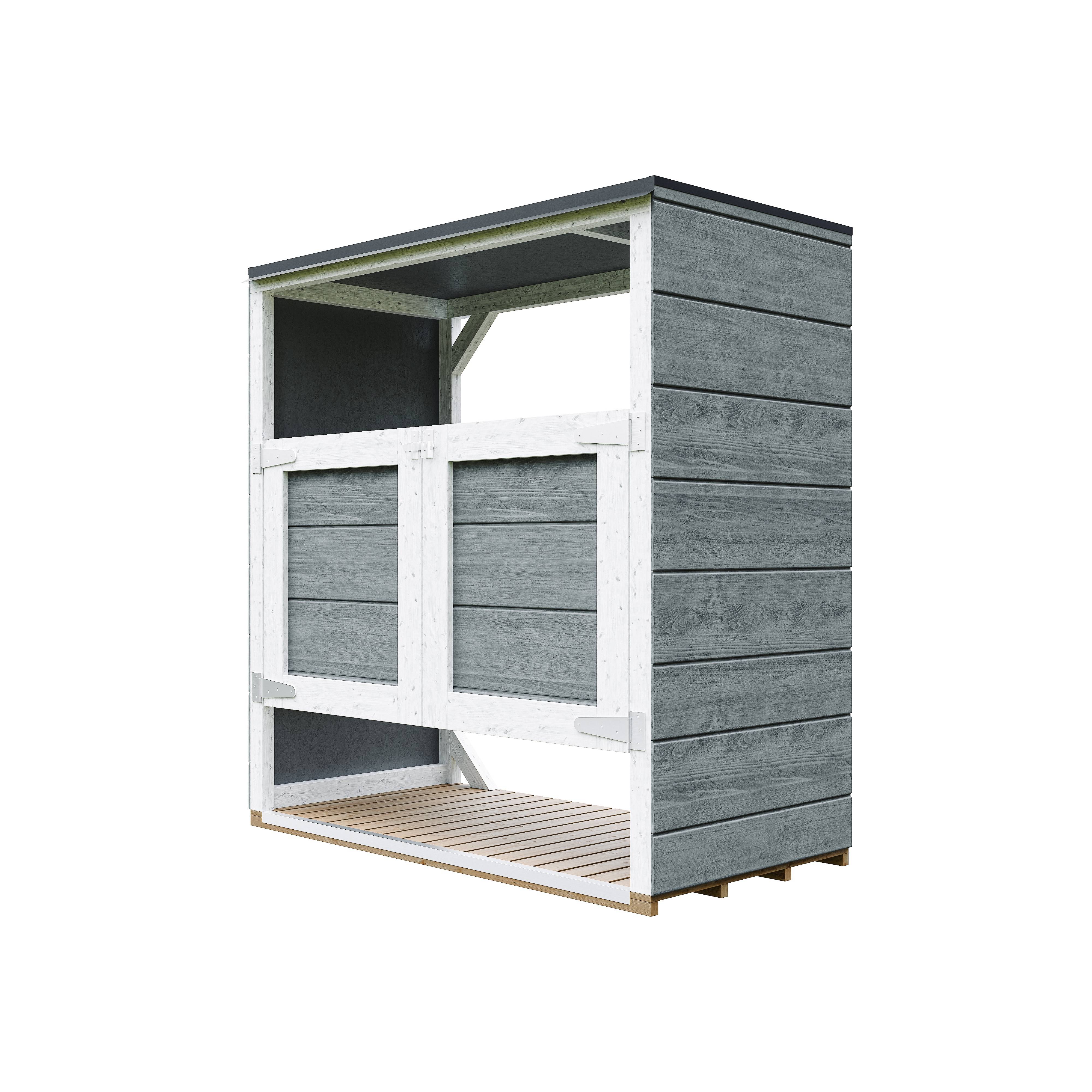 Timbela - Abri de jardin pour poubelles, Cache poubelle extérieur 1,14 m² / 2x240L - Timbela M980A-CAVERN STEEL - Image 3