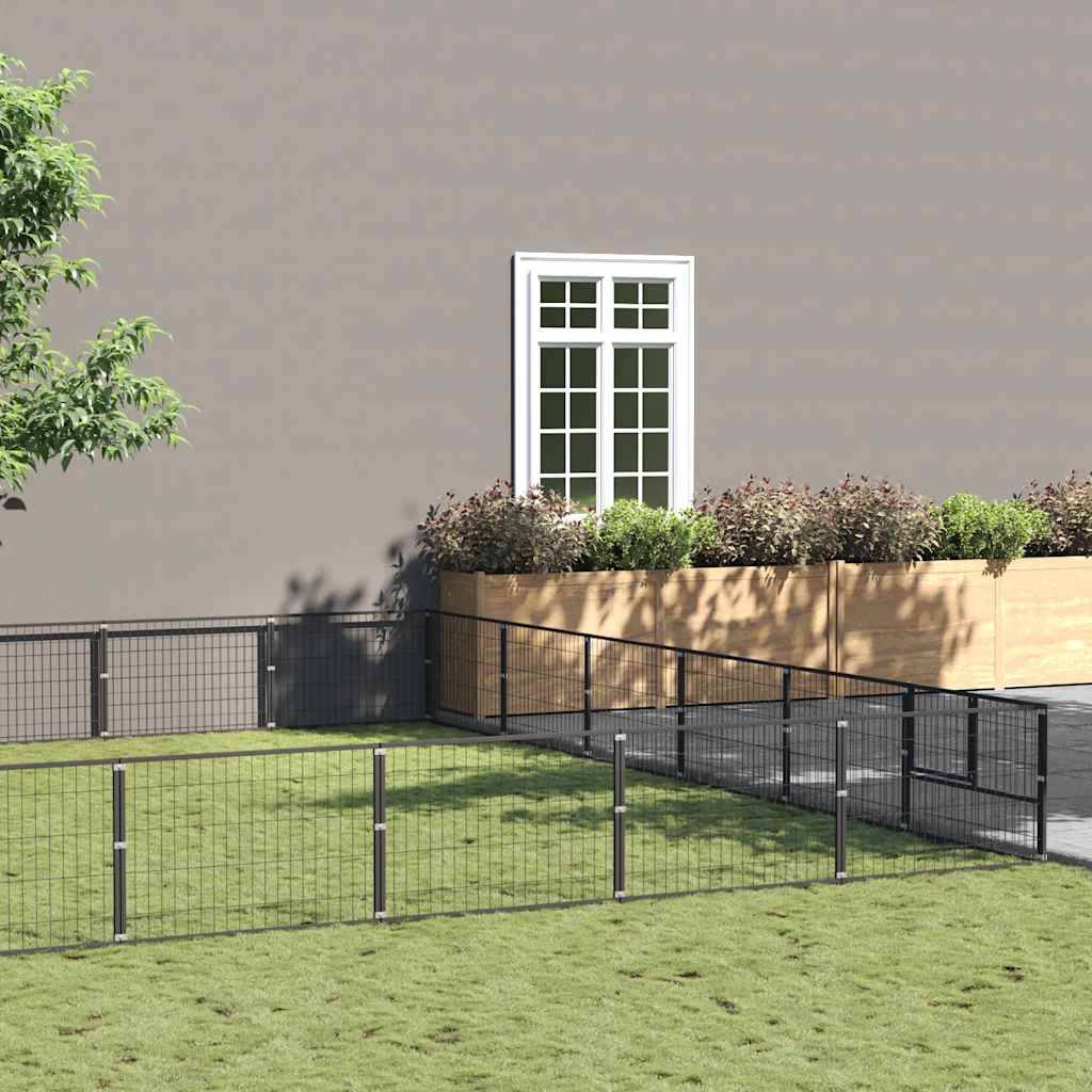 Vidaxl - Chenil Noir 60 m² Acier vidaXL 3082173 - Image 1