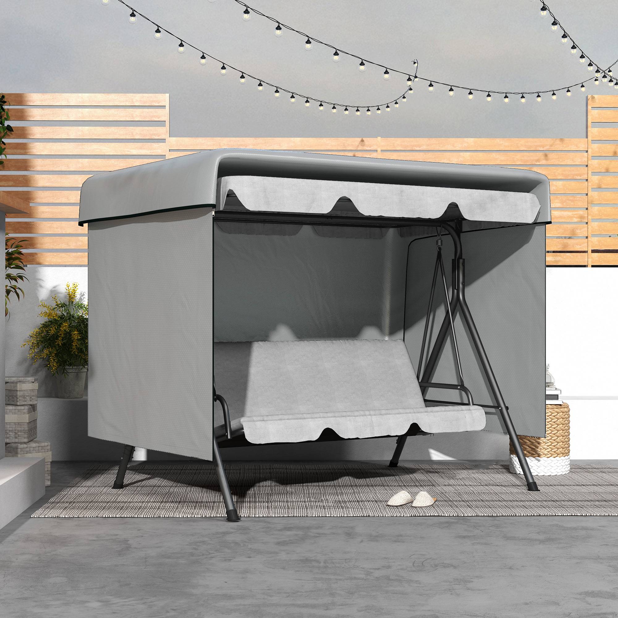 Housse de protection Polyéthylène pour meubles de jardin Imperméable 215x155x150cm Gris - ComfortXL Outdoor Living - Image 9