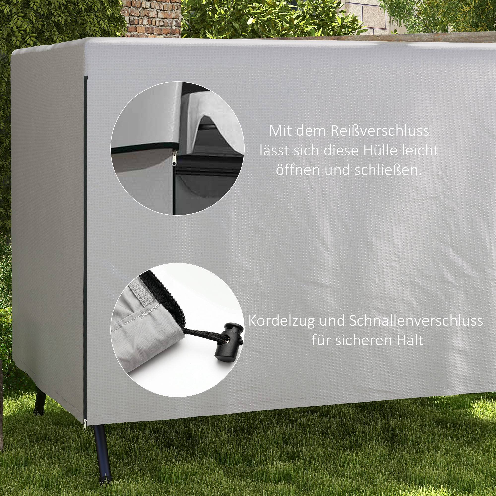 Housse de protection Polyéthylène pour meubles de jardin Imperméable 215x155x150cm Gris - ComfortXL Outdoor Living - Image 7