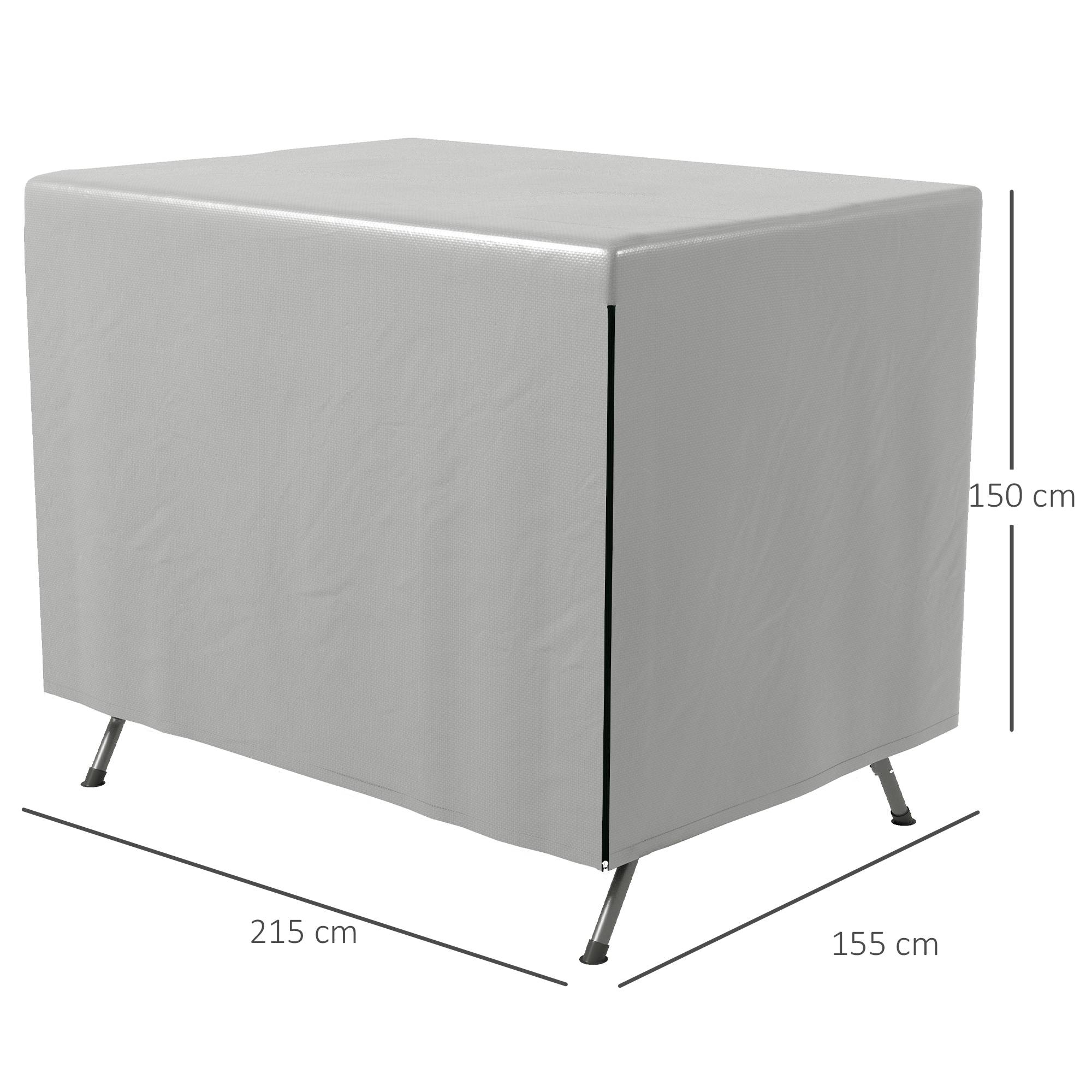 Housse de protection Polyéthylène pour meubles de jardin Imperméable 215x155x150cm Gris - ComfortXL Outdoor Living - Image 5