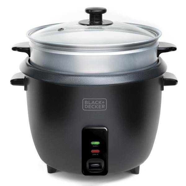 Cuiseur à riz 1.8l 700w avec panier vapeur noir BXRC1800E Black+decker - Image 1