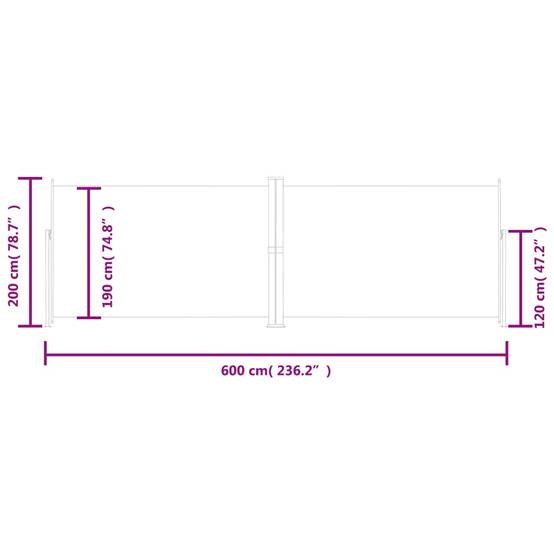 Store Banne - Auvent latéral rétractable Noir 200x600 cm - MEUBLE PRO-JU4933 - Image 8