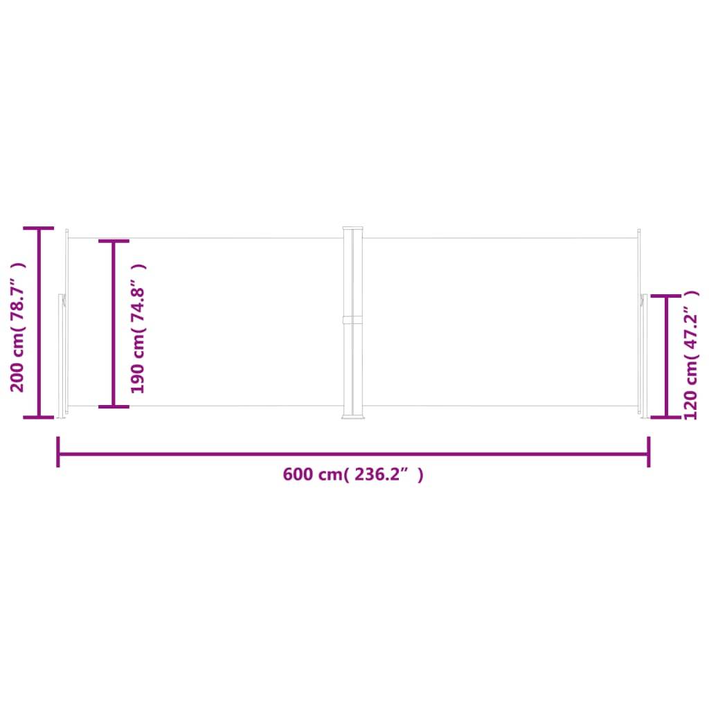 Store Banne - Auvent latéral rétractable Noir 200x600 cm - MEUBLE PRO-JU4933 - Image 8