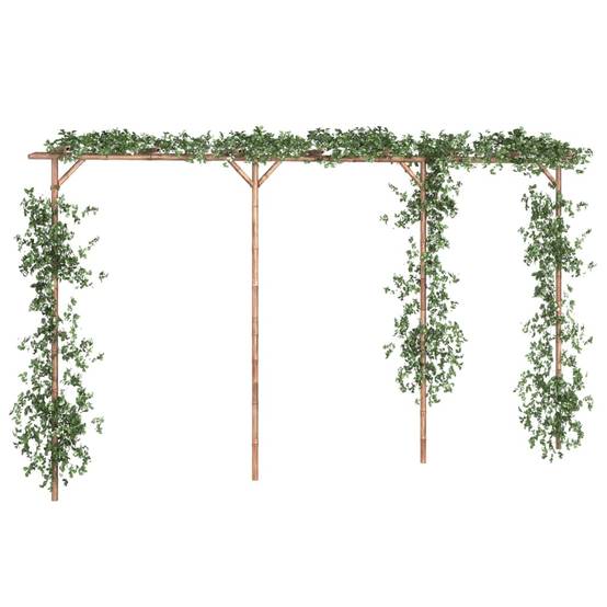Pergola Bambou Jardin Support Plantes Grimpantes Style Rustique 385x40x205cm - ComfortXL Outdoor Living - Image 3
