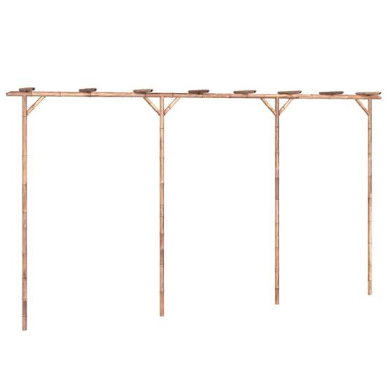 Pergola Bambou Jardin Support Plantes Grimpantes Style Rustique 385x40x205cm - ComfortXL Outdoor Living - Image 2