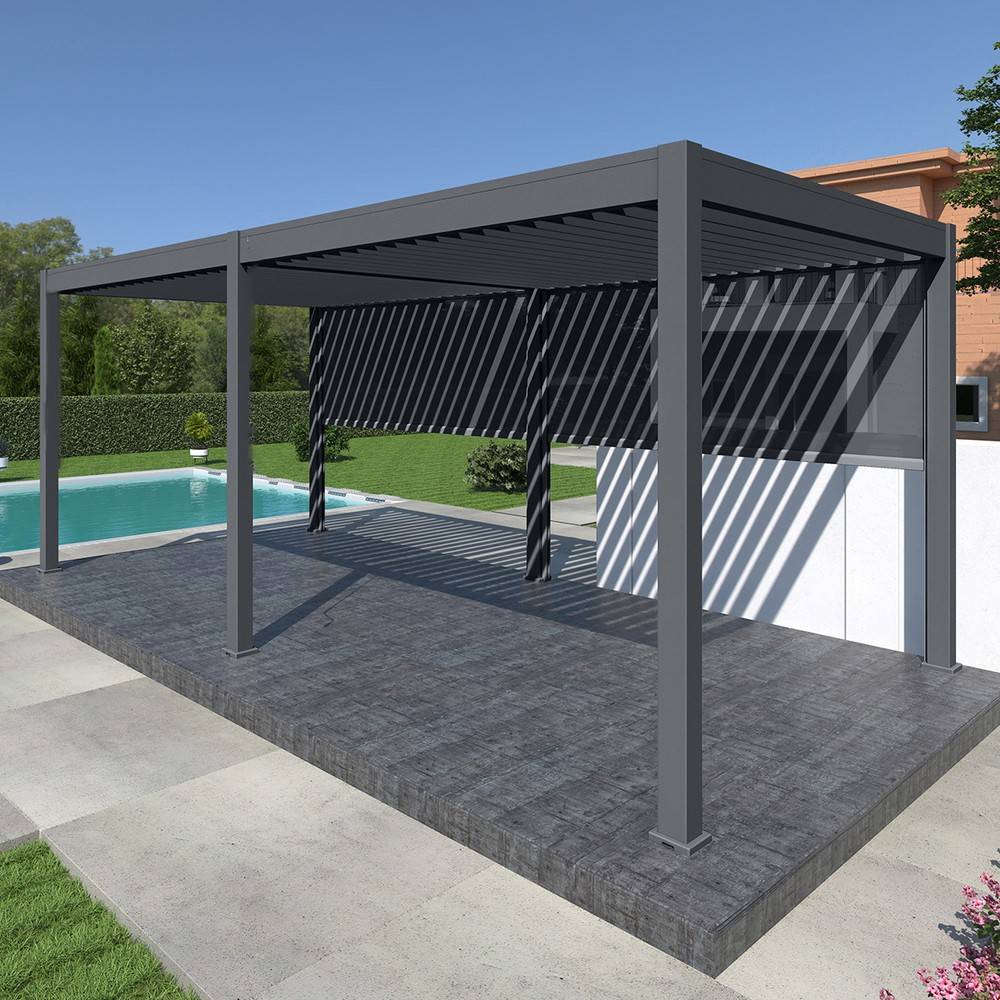 Ombrea - Pergola bioclimatique Ombréa autoportante 3x6M - Anthracite - ELMO Ombréa - Image 1
