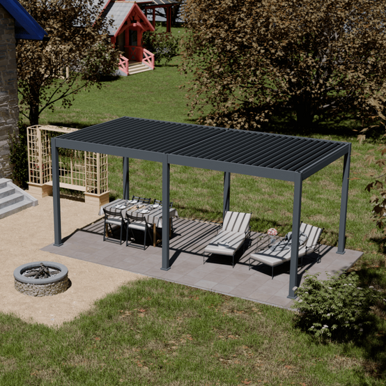 Ombrea - Pergola bioclimatique Ombréa autoportante 3x6M - Anthracite - ELMO Ombréa - Image 5