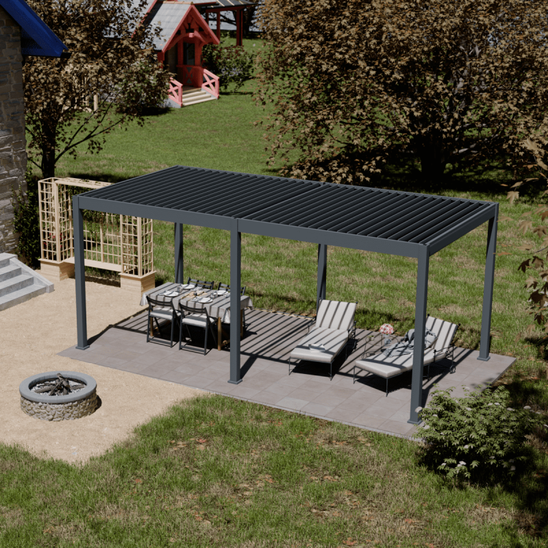 Ombrea - Pergola bioclimatique Ombréa autoportante 3x6M - Anthracite - ELMO Ombréa - Image 5