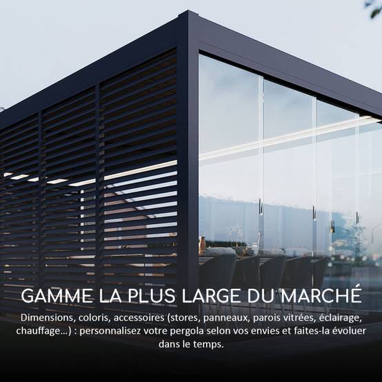 Ombrea - Pergola bioclimatique Ombréa autoportante 3x6M - Anthracite - ELMO Ombréa - Image 9