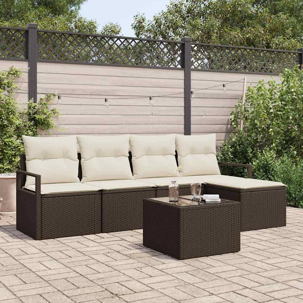 Vidaxl - Ensemble de Canapés 6 pcs Marron et Crème polyrotin vidaXL 3355017 - Image 1