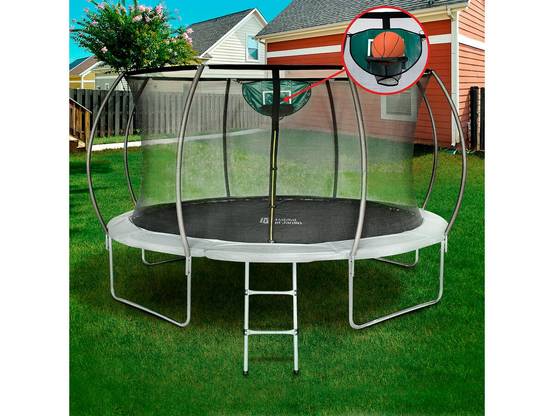 Habitat Et Jardin - Trampoline Avec Filet Intérieur "jumper" - ø 4,25 M - Gris -habitat Et Jardin - Image 2
