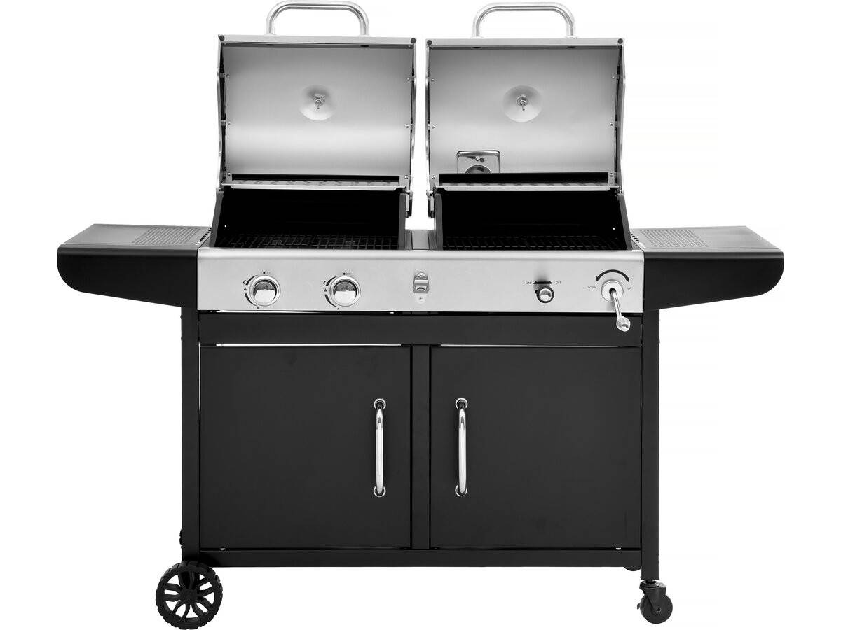 Barbecue Gaz Et Charbon 2 En 1 En Métal "western" - Noir -habitat Et Jardin - Image 4