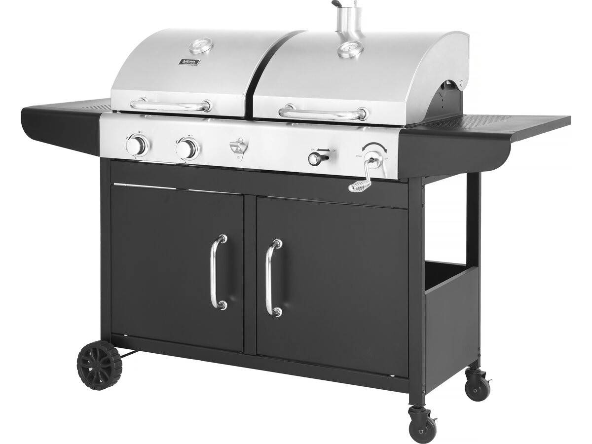 Barbecue Gaz Et Charbon 2 En 1 En Métal "western" - Noir -habitat Et Jardin - Image 1
