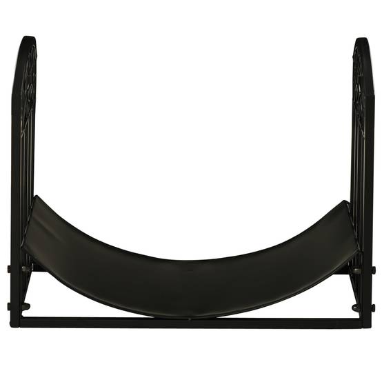 Range bûches Porte-bûches range rack à bûches support étagère à bois de cheminée charge max. 60 kg dim. 60,5L x 36l x 46,5H cm métal époxy noir - Image 10