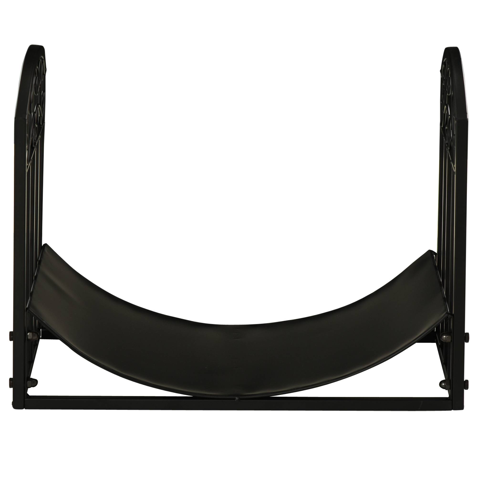Range bûches Porte-bûches range rack à bûches support étagère à bois de cheminée charge max. 60 kg dim. 60,5L x 36l x 46,5H cm métal époxy noir - Image 10