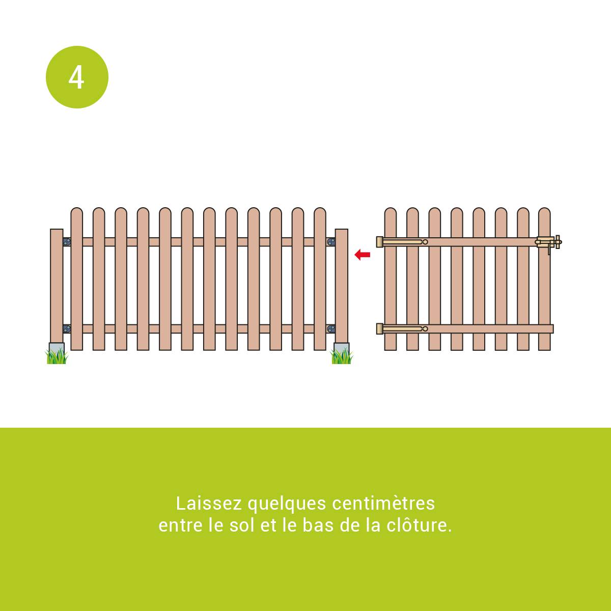 Kit barrière en bois Coquelicot H 60 cm à enfoncer - Cémonjardin - Image 6