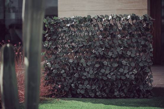 Nortène - Trellis extensible osier feuilles synthétiques - Naturel/Vert - 1x2m Nortene