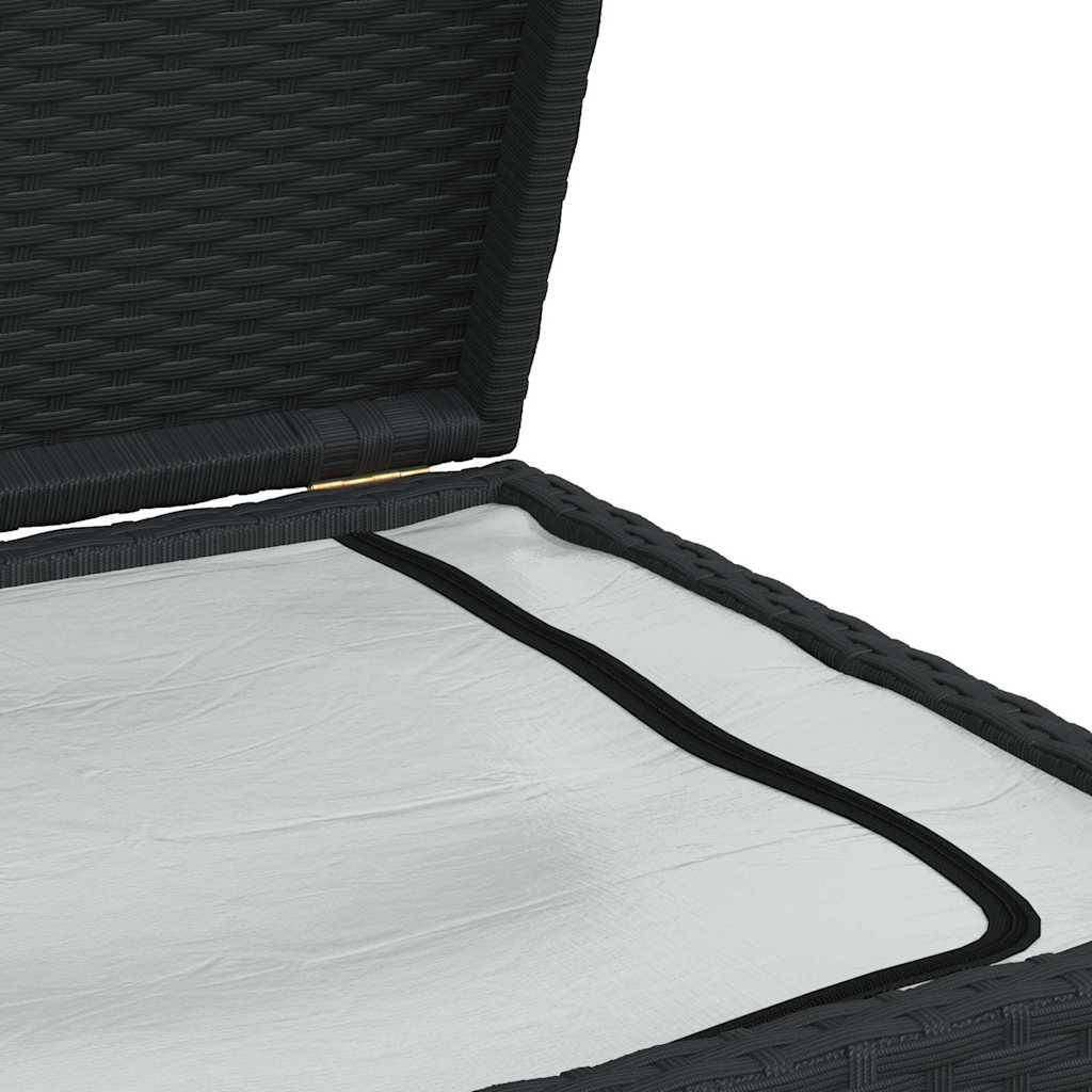 Coffre de Rangement Jardin Résine Tressée Étanche pour Coussins Terrasse Noir 120x50x60 cm – ComfortXL Outdoor Living - Image 10