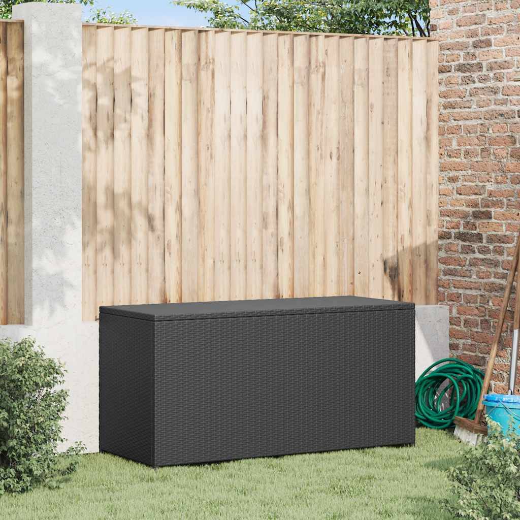 Coffre de Rangement Jardin Résine Tressée Étanche pour Coussins Terrasse Noir 120x50x60 cm – ComfortXL Outdoor Living - Image 3