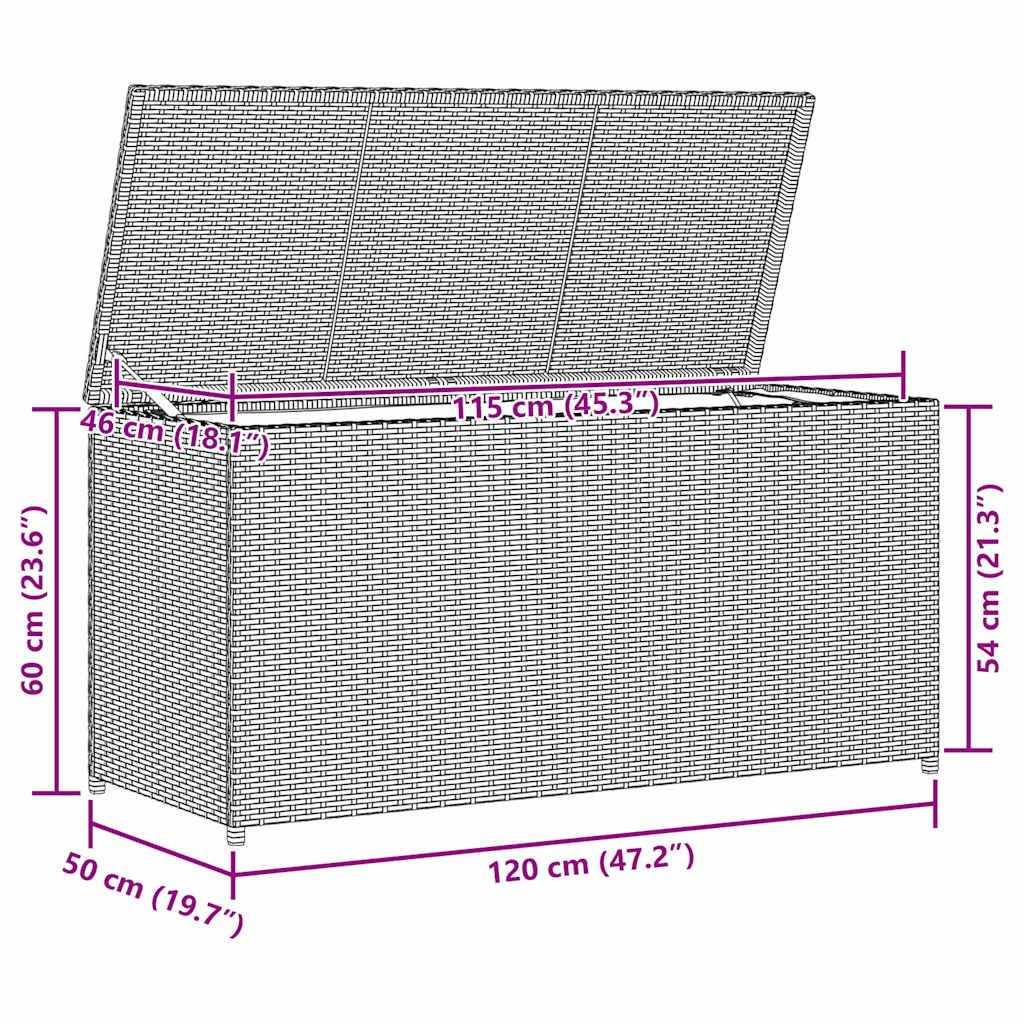 Coffre de Rangement Jardin Résine Tressée Étanche pour Coussins Terrasse Noir 120x50x60 cm – ComfortXL Outdoor Living - Image 5