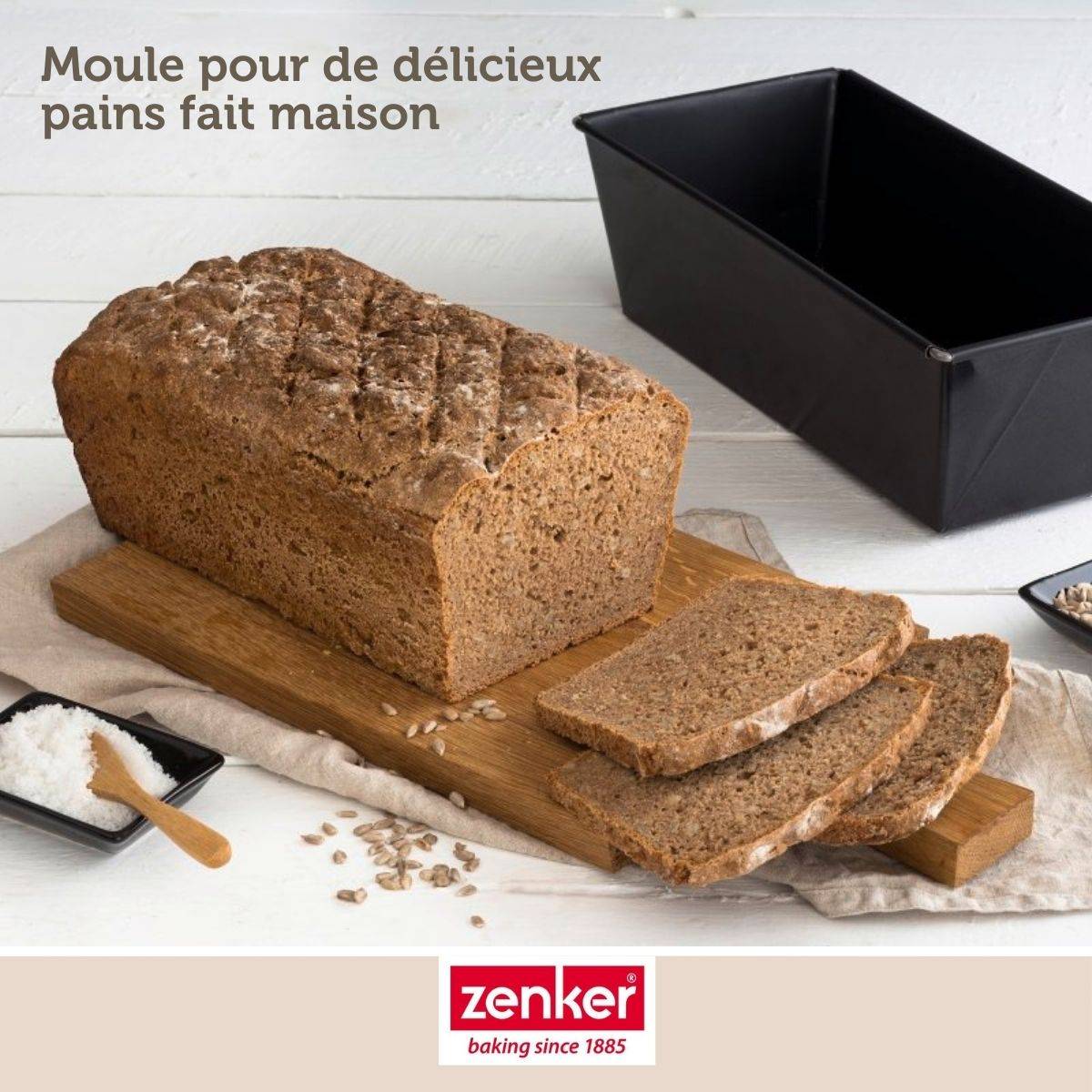 Set pâtisserie avec moule à pain 31 cm, 2 bols à mixer, verre mesureur et spatule Zenker - Image 2