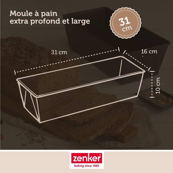 Set pâtisserie avec moule à pain 31 cm, 2 bols à mixer, verre mesureur et spatule Zenker - Image 3