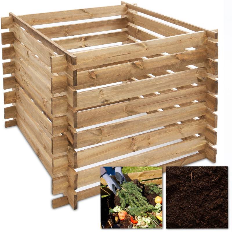 Composteur en bois 100x100x78cm robuste et stable 520L - Image 6