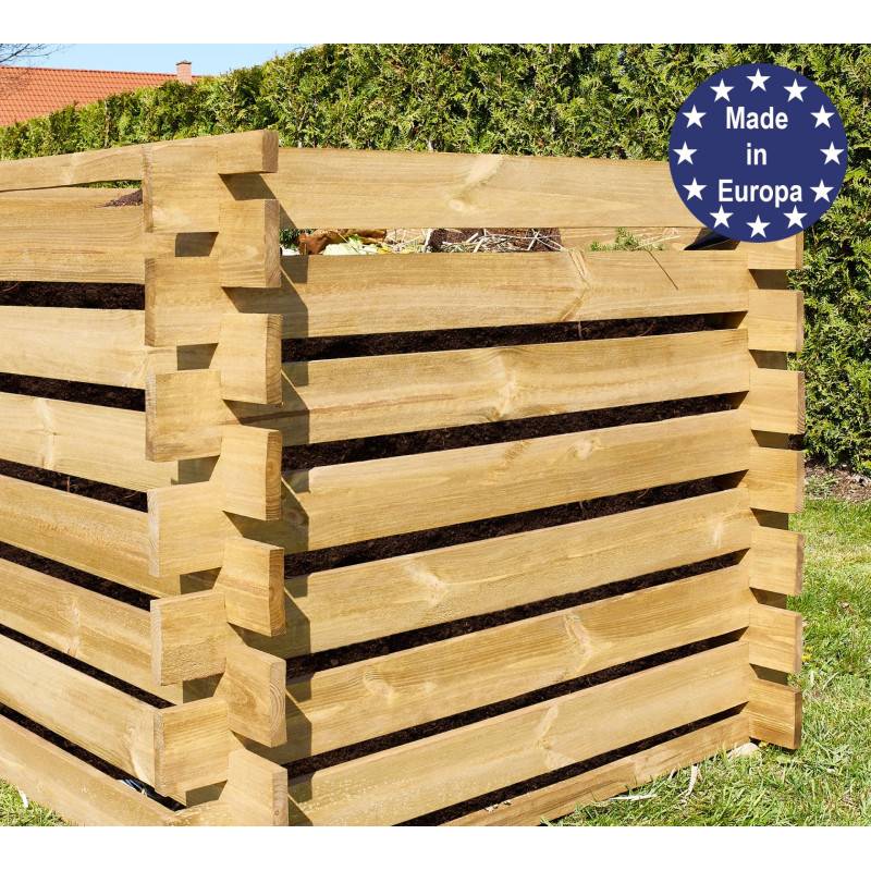 Composteur en bois 100x100x78cm robuste et stable 520L - Image 5