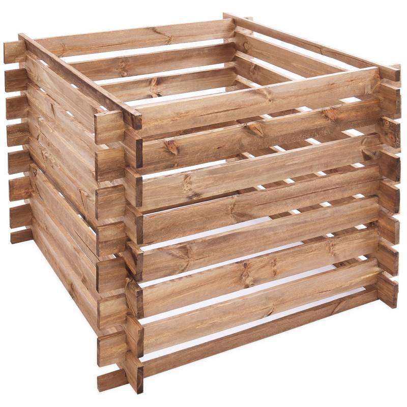 Composteur en bois 100x100x78cm robuste et stable 520L - Image 1